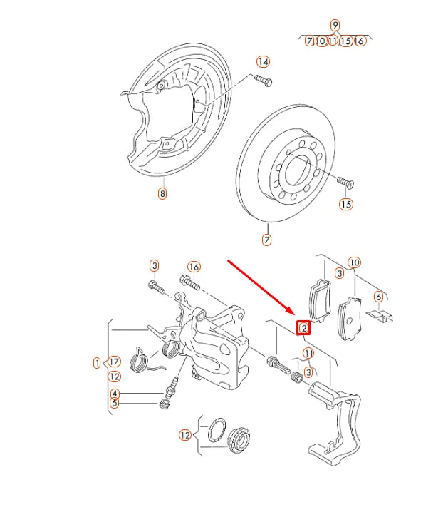 NEW AUDI A3 8P REAR LEFT BRAKE CALIPER CARRIER 1K0615425R ORIGINAL