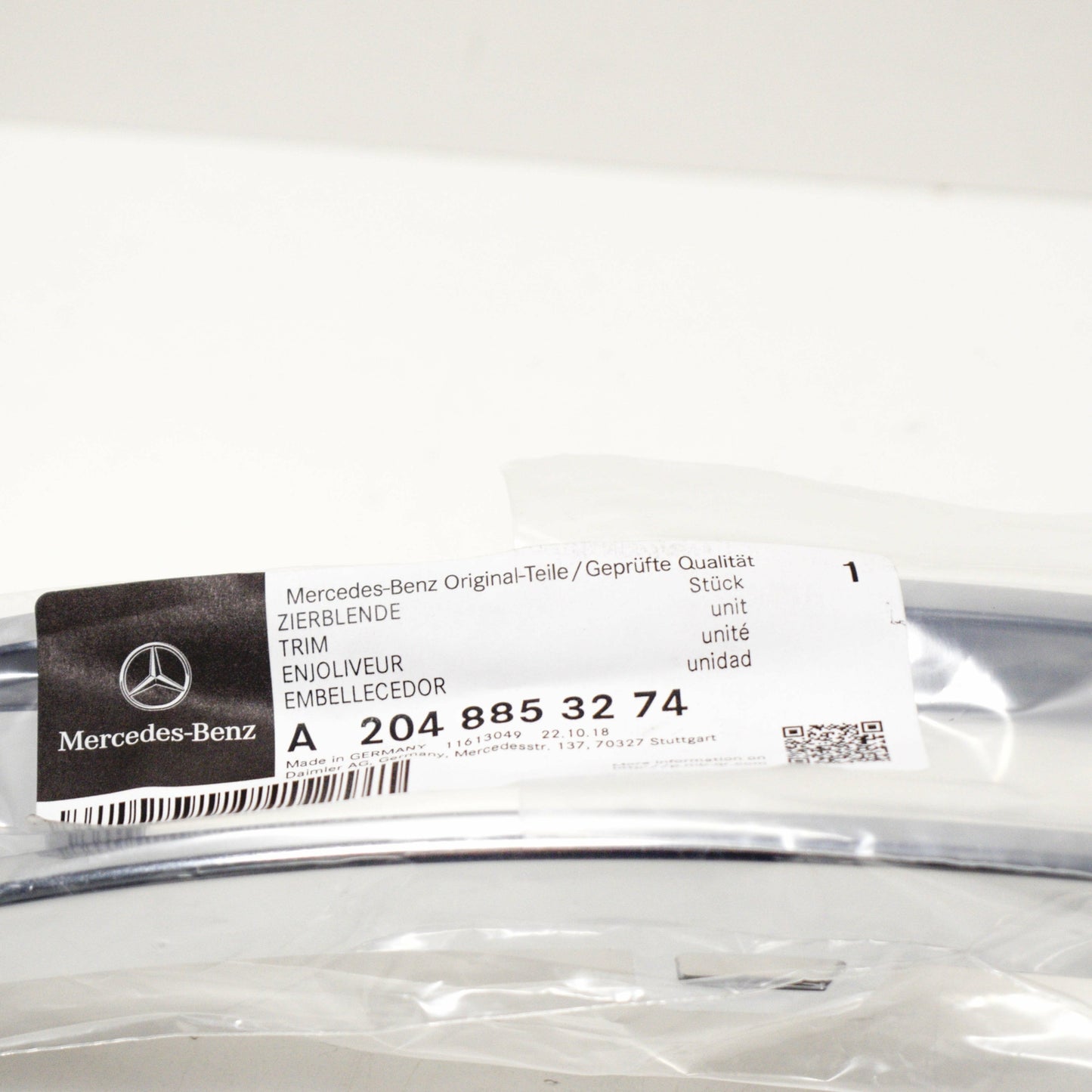 NEW MERCEDES BENZ C W204 C63 AMG RIGHT DRL CHROME TRIM A2048853274 ORIGINAL