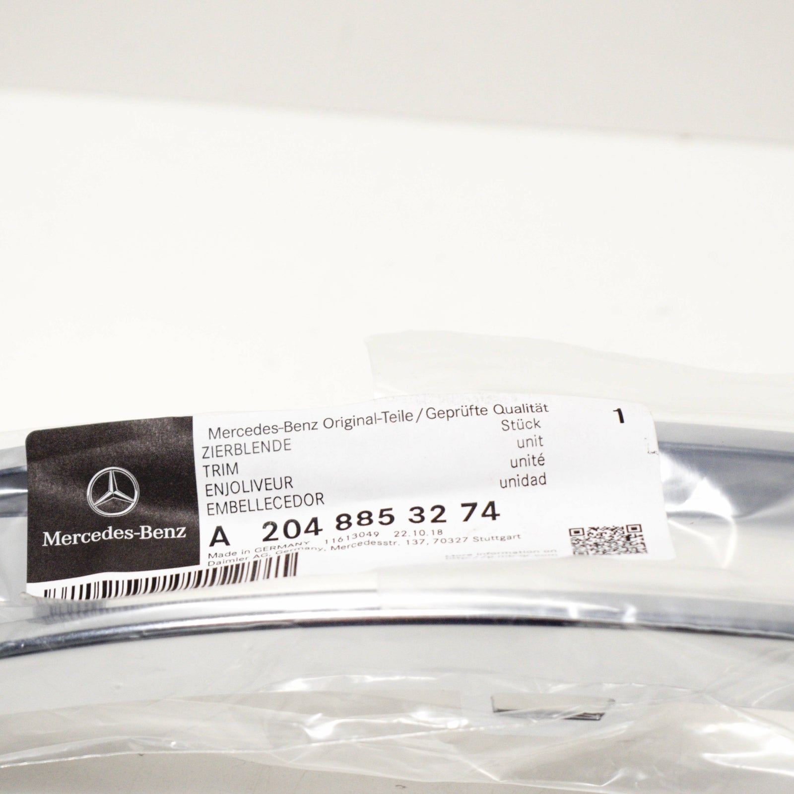 NEW MERCEDES BENZ C W204 C63 AMG RIGHT DRL CHROME TRIM A2048853274 ORIGINAL