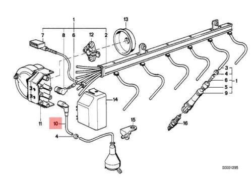 NEW BMW 8 E31 IGNITION LEAD CABLE 12121731189 1731189 ORIGINAL