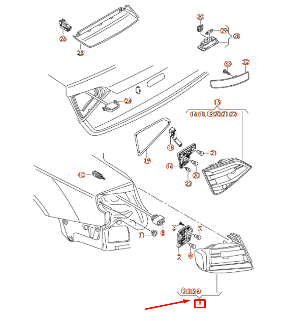 new audi a4 b8 rear left outer led taillight 8k5945095k original