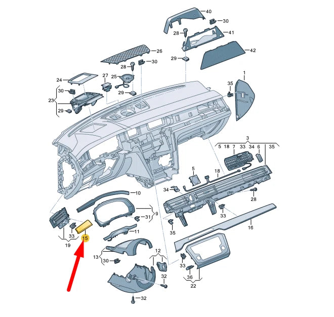 NEW VW ARTEON 3H7 INSTRUMENT PANEL LEFT LOWER TRIM LHD 3G8853261QYDU ORIGINAL
