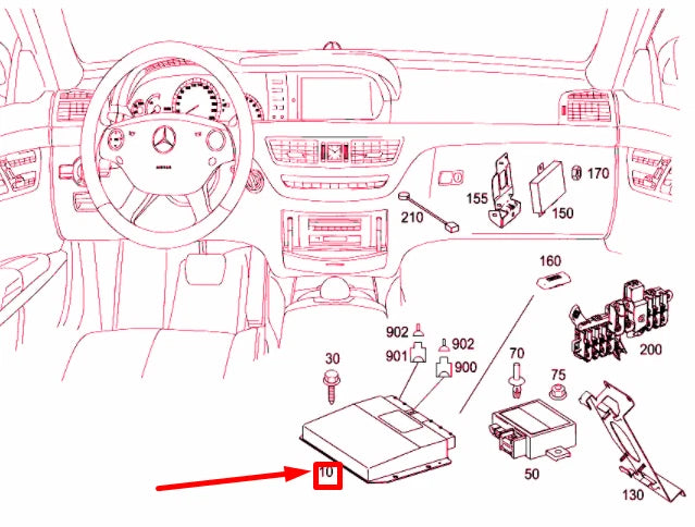 NEW MERCEDES-BENZ S W221 PNEUMATIC SUSPENSION CONTROL UNIT A2215407962 ORIGINAL