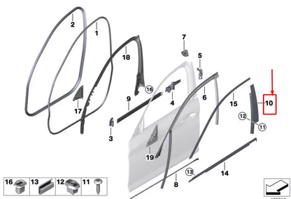 NEW BMW 5 TOURING G31 FRONT LEFT DOOR B-PILLAR TRIM 51337336953 ORIGINAL