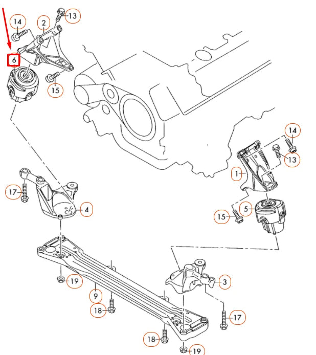 NEW AUDI A6 C6 RIGHT SIDE ENGINE HYDRO MOUNT 4F0199382BP ORIGINAL