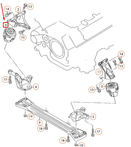 NEW AUDI A6 C6 RIGHT SIDE ENGINE HYDRO MOUNT 4F0199382BP ORIGINAL