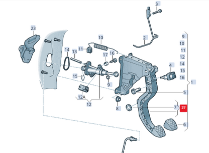 new volkswagen e-up clutch pedal 1s2721160a rhd original