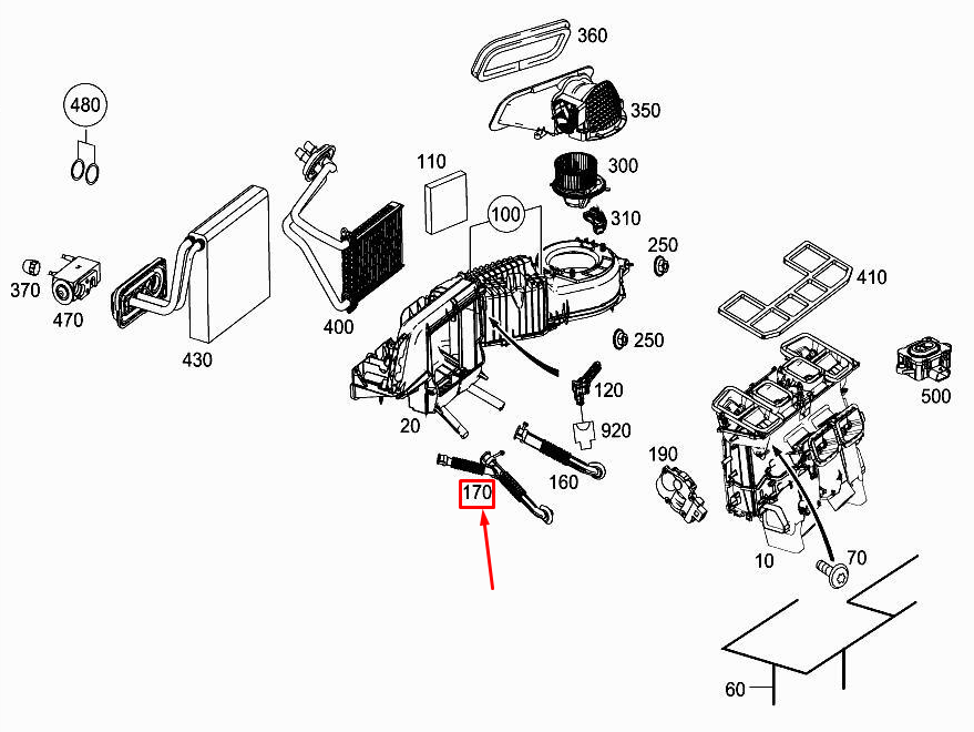 new mercedes-benz slk r172 left condensed water drain hose a1728320594 original