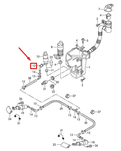 NEW VOLKSWAGEN GOLF MK6 WASHER PUMP CONNECTOR 1T0955665 ORIGINAL