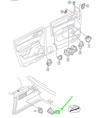 NEW VOLKSWAGEN TIGUAN AD MK2 REAR LID OPEN SWITCH 3G0959831BWHS ORIGINAL