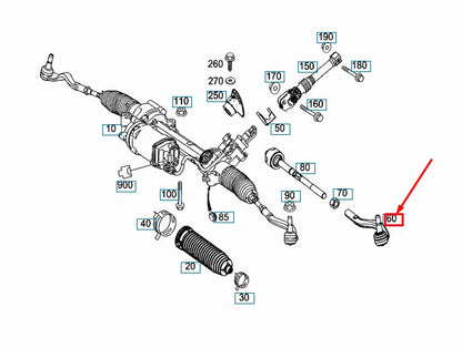 NEW MERCEDES-BENZ E W212 FRONT RIGHT OUTSIDE TIE ROD A2124600205 ORIGINAL