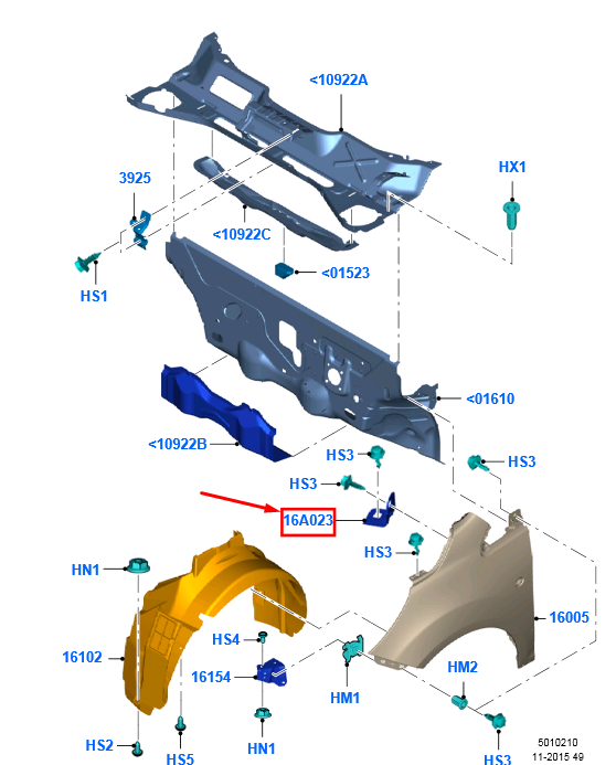 new ford ka mk2 front right fender bracket 1553356 9s51-b16122-aa original