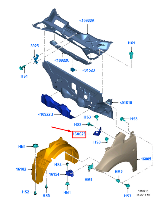 new ford ka mk2 front right fender bracket 1553356 9s51-b16122-aa original