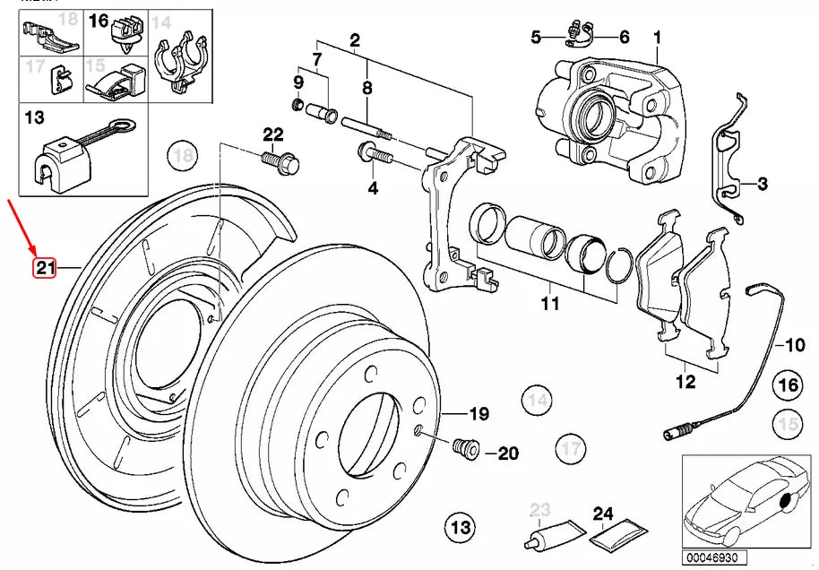 NEW BMW M3 E36 REAR RIGHT WHEEL BRAKE PROTECTION PLATE 34212227130 ORIGINAL