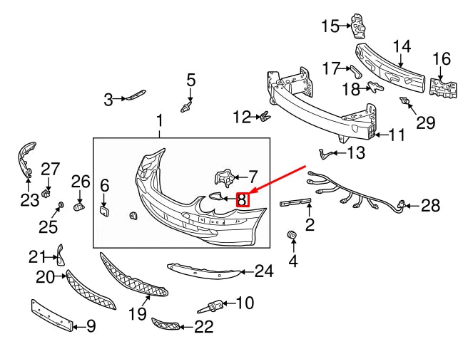 NEW MB SL R230 FRONT RIGHT HEADLIGHT WASHER COVER A23088506819999 ORIGINAL