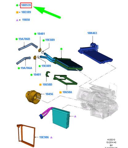 new ford kuga mk1 c394 heater radiator and seal assy lhd 1754199 original