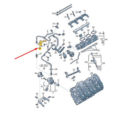 NEW VW TOUAREG 7P MK2 FUEL LINE BRACKET 06E127233N ORIGINAL