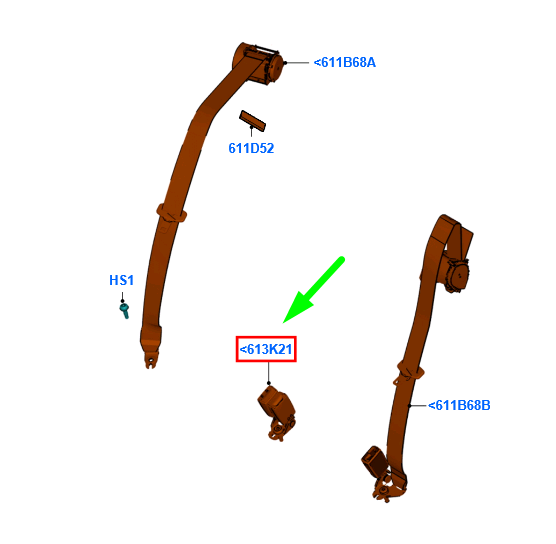 new ford kuga mk1 c394 rear seat belt buckle 1790511 6g9n-613k21-ac original