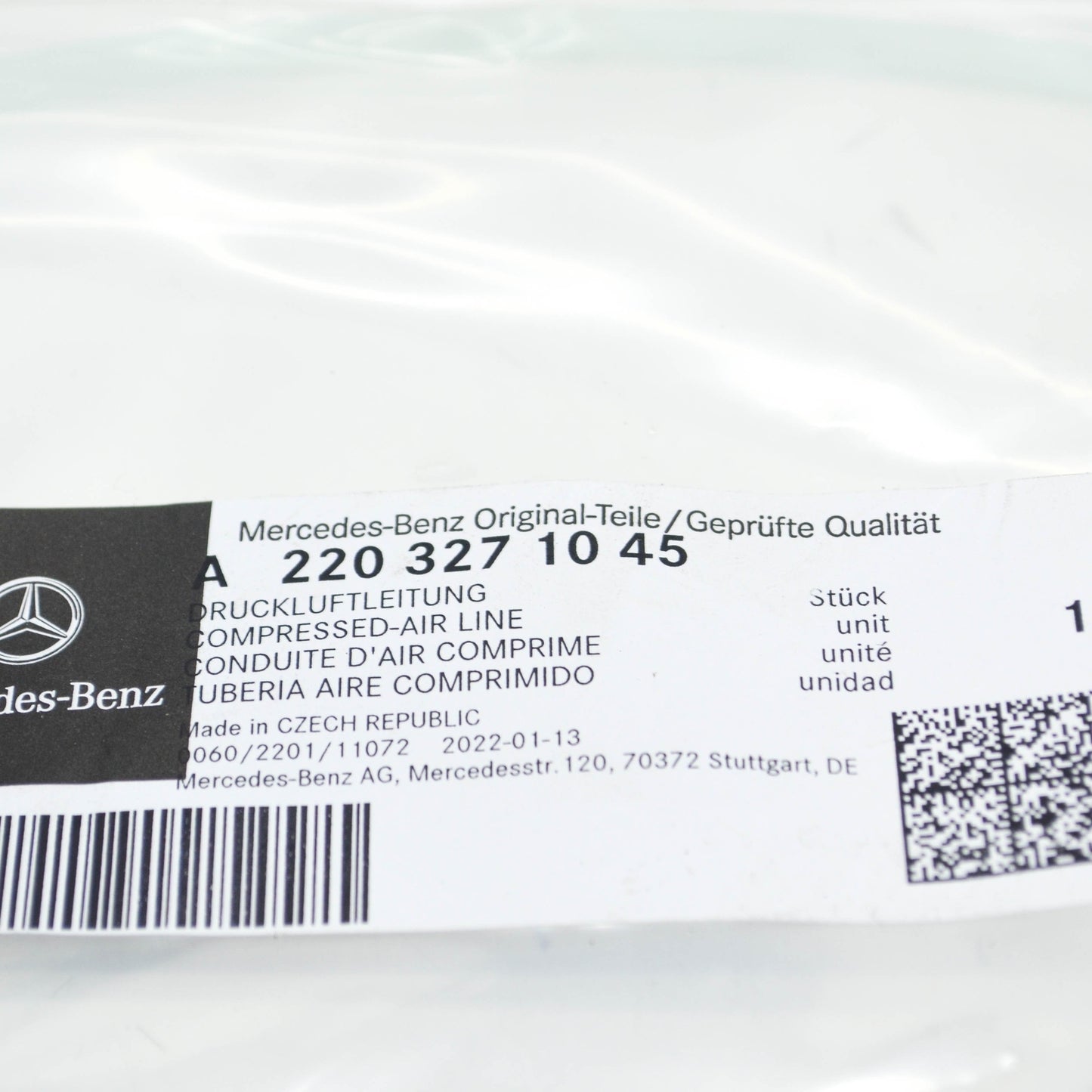 NEW MERCEDES-BENZ ML W166 AIR SUSPENSION LINE A2203271045 ORIGINAL