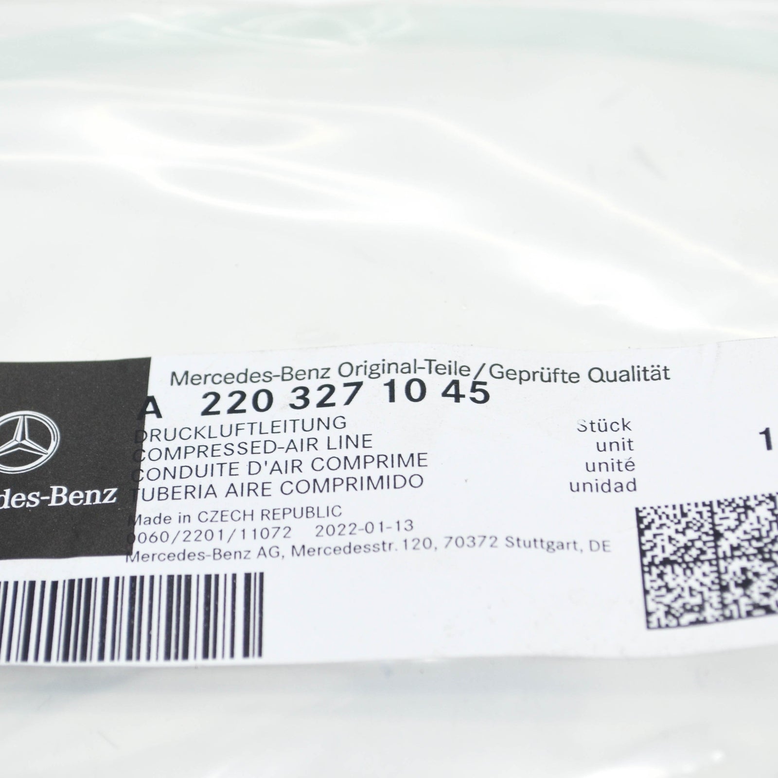 NEW MERCEDES-BENZ ML W166 AIR SUSPENSION LINE A2203271045 ORIGINAL