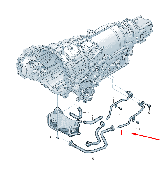 new audi a8 4n gearbox oil pressure line 4n0317818n original