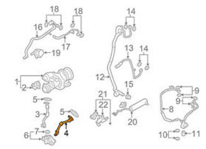 new bmw x6 f16 turbocharger left oil pipe 11429454095 original