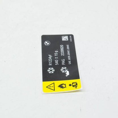 NEW BMW 2 CABRIO F23 COOLANT LABEL 540/-10G 71236832289 6832289 ORIGINAL