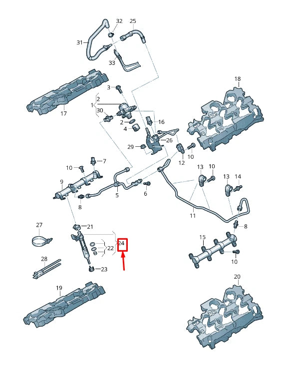 NEW AUDI Q7 4M FUEL INJECTOR 06M906036AE ORIGINAL