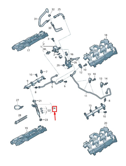 NEW AUDI Q7 4M FUEL INJECTOR 06M906036AE ORIGINAL