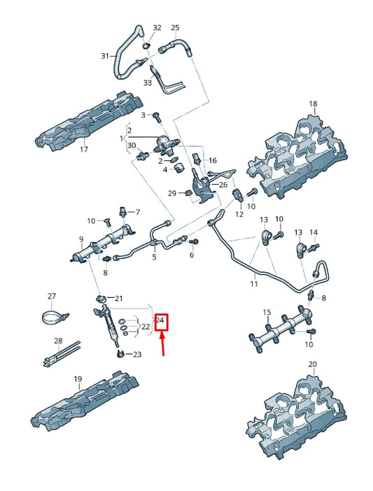 NEW AUDI Q7 4M FUEL INJECTOR 06M906036AE ORIGINAL