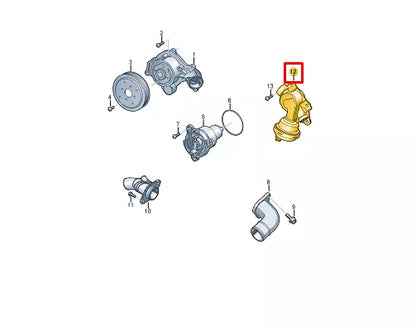 NEW AUDI A4 B9 ENGINE COOLANT THERMOSTAT 06M121678H 2016 ORIGINAL