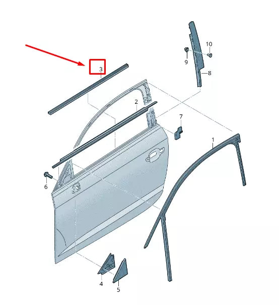 NEW AUDI Q2 GA FRONT RIGHT INNER WINDOW APERTURE SEAL 81A837480