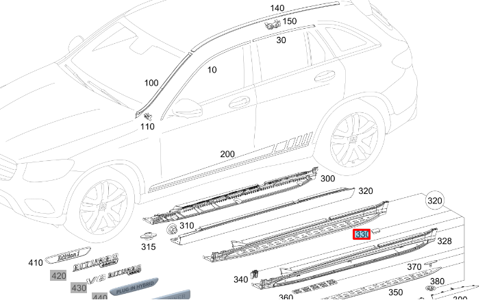 NEW MERCEDES-BENZ GLC COUPE C253 RIGHT TRIM STEP TRIM A2536982200 ORIGINAL