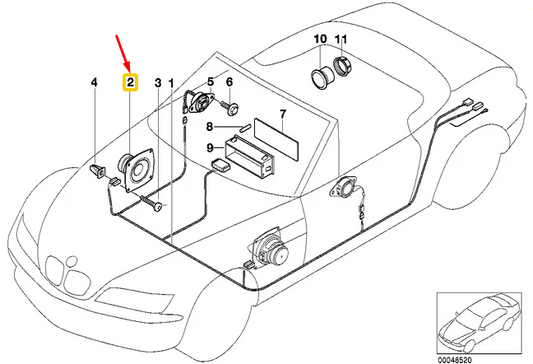 new bmw z3 roadster e36 stereo system left woofer 8410689 65138410689 original