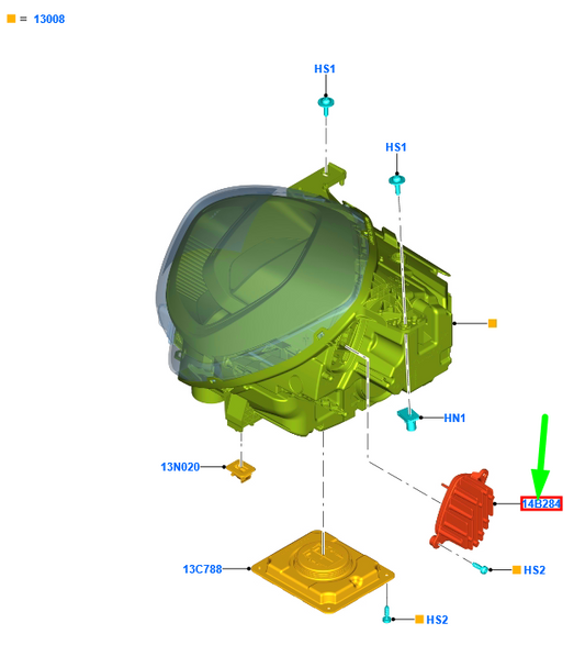 new ford puma front right headlamp module 2384047 l1tb-13d278-ba original