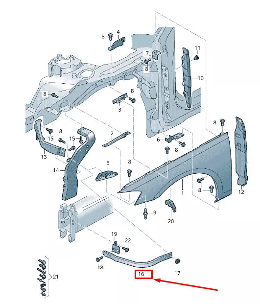 NEW AUDI A8 4N LEFT FENDER CONNECTING PIECE 4N0821259D