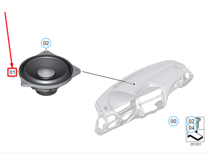 new bmw 1 f20 instrument panel loudspeaker mid range 65139804157 9804157