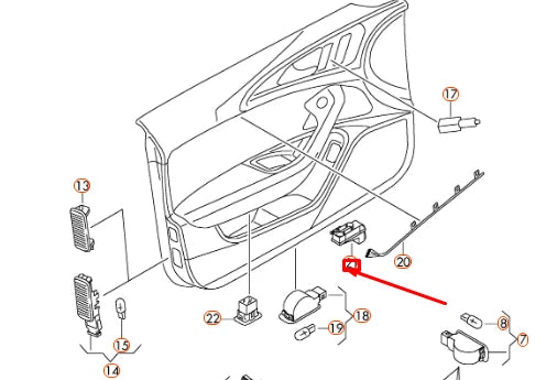 NEW AUDI A6 C7 LEFT DOOR TRIM PANEL AMBIENCE LIGHTING LAMP 4G0947355B ORIGINAL