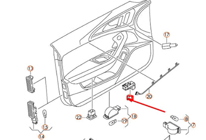 NEW AUDI A6 C7 LEFT DOOR TRIM PANEL AMBIENCE LIGHTING LAMP 4G0947355B ORIGINAL