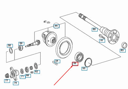 NEW MB SPRINTER 906 DIFFERENTIAL GEAR TAPERED ROLLER BEARING A0199816705