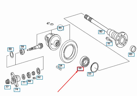 NEW MB SPRINTER 906 DIFFERENTIAL GEAR TAPERED ROLLER BEARING A0199816705