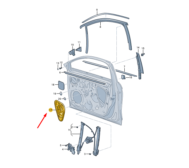 new cupra formentor front right inner door panel cover 5fa837916a original