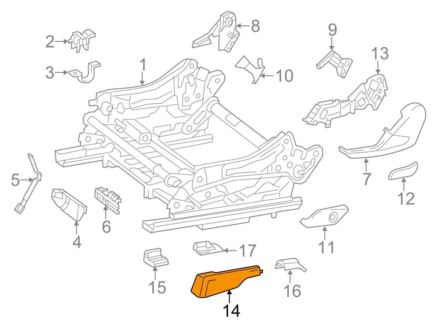 NEW MB M-CLASS W166 SEAT TRACK COVER LEFT A16691905009051 ORIGINAL