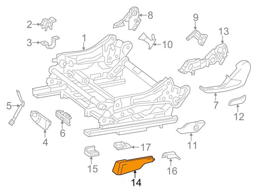 NEW MB M-CLASS W166 SEAT TRACK COVER LEFT A16691905009051 ORIGINAL