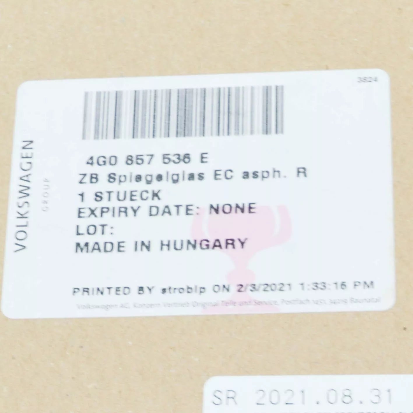 NEW AUDI A6 C7 FRONT RIGHT DOOR MIRROR GLASS 4G0857536E ORIGINAL