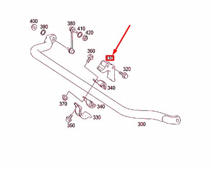 NEW MERCEDES-BENZ ML W164 FRONT TORSION BAR BEARING BRACKET A1643230063 ORIGINAL
