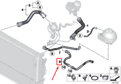 new bmw 3 f30 engine coolant hose 7596840 17127596840 original