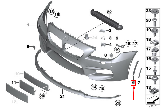new bmw m6 coupe f13 front bumper right m bracket 66557846462 7846462 original