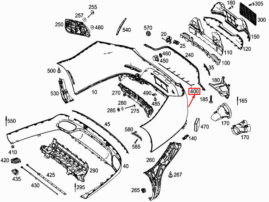 new mercedes-benz cls c257 rear parking aid wiring a2575408905 original