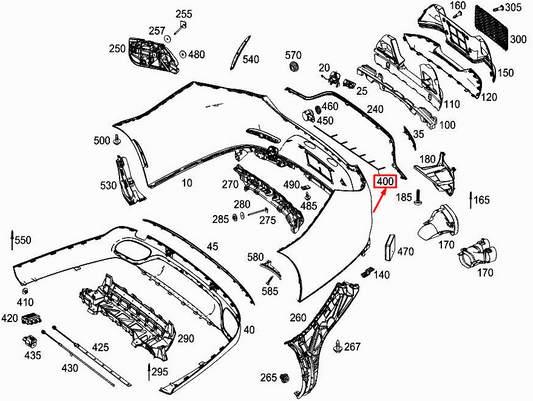 new mercedes-benz cls c257 rear parking aid wiring a2575408905 original